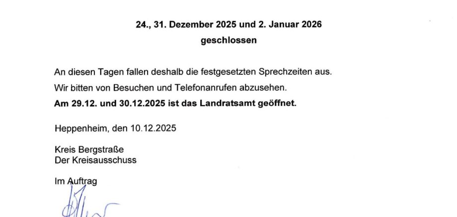 Amtliche Bekanntmachung Kreis Bergstraße