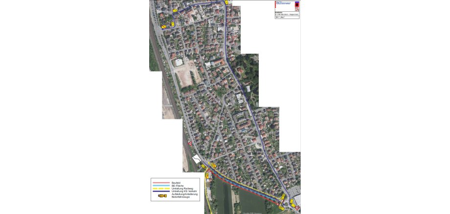 Instandsetzung eines Radweges zwischen Bensheim und Heppenheim, Einbahnregelung am Brückentag