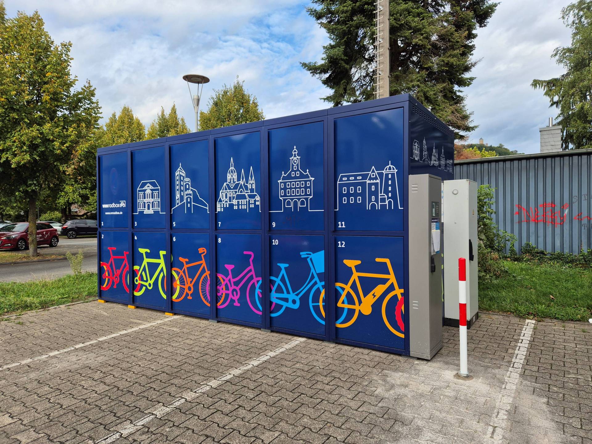 VRNradbox am Bahnhof Heppenheim Gleis 2