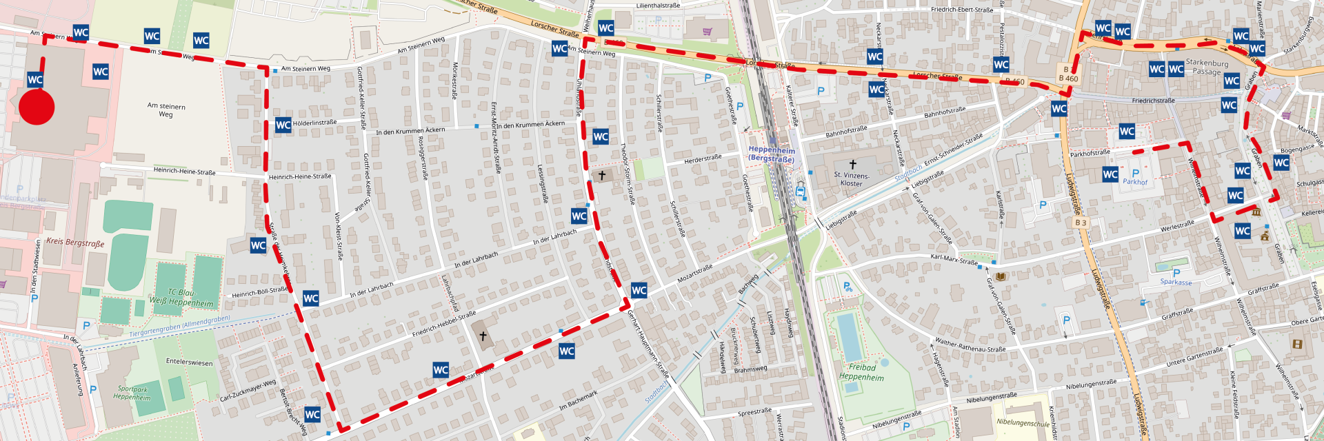 Streckenverlauf Fastnachtsumzug 2026