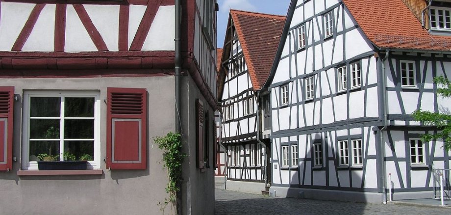 Kleine Bach Ansicht Fachwerkhäuser Kleine Bach