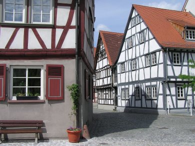 Kleine Bach Ansicht Fachwerkhäuser Kleine Bach