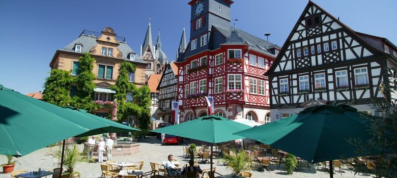 Marktplatz Heppenheim Marktplatz bei Sonnenschein