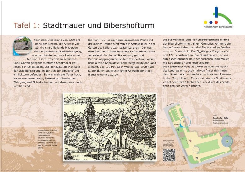 Infotafel Stadtmauer und Bibershofturm