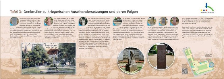 Infotafel Denkmäler zu kriegerischen Auseinandersetzungen und deren Folgen