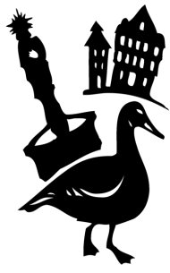 Scherenschnitt: Ente vom Marienbrunnen Scherenschnitt: Ente vom Marienbrunnen
