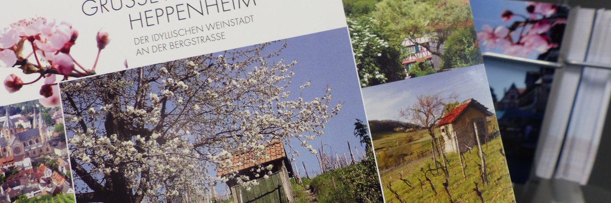Postkarte mit Motiven aus Heppenheim