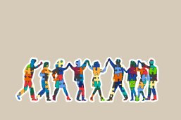 Inklusion Stilisierte Gruppe Hand in Hand