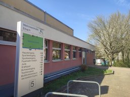 Mehrzweckhalle Erbach Außenansicht Mehrzweckhalle Erbach