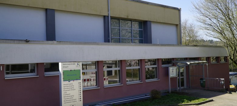 Außenansicht Mehrzweckhalle Erbach