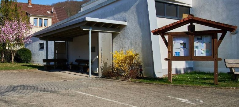 Mehrzweckhalle Ober-Laudenbach Außenansciht Mehrzweckhalle Ober-Laudenbach