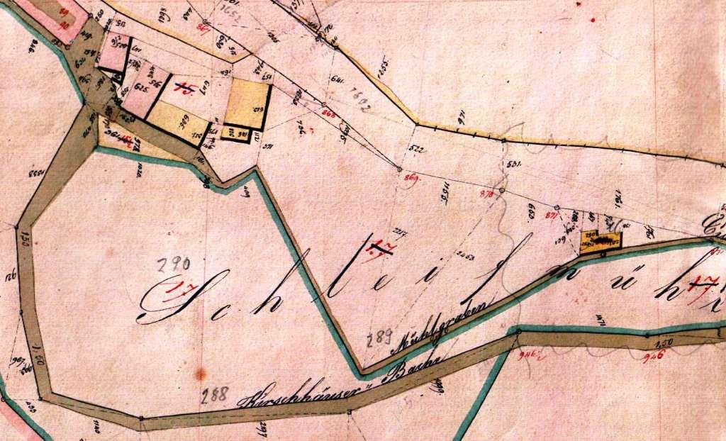 Katasterplan der Unteren Mühle